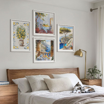 Wall art set Sea lemon tree paintings
