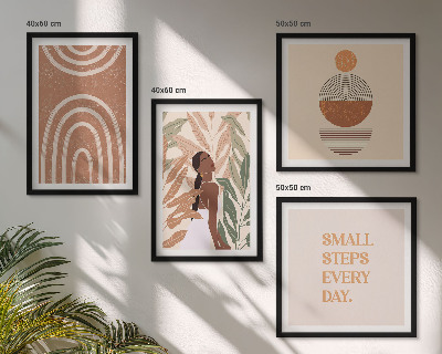 Wall art set Stylish plant patterns and geometry