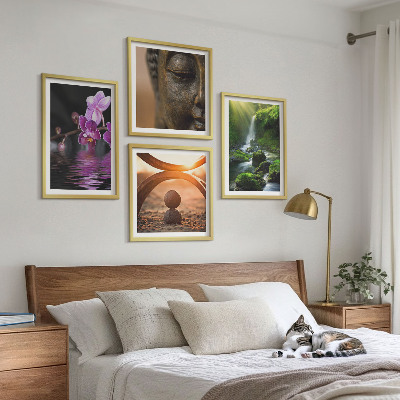 Multi-piece wall decor set Flowers in the water of the Buddha waterfall