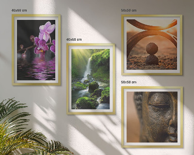 Multi-piece wall decor set Flowers in the water of the Buddha waterfall