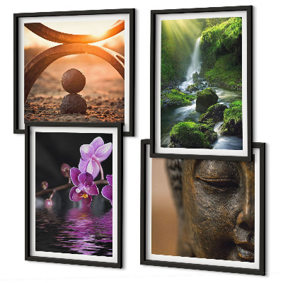 Multi-piece wall decor set Flowers in the water of the Buddha waterfall