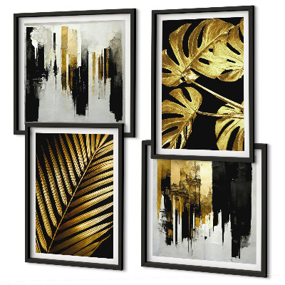 Multi-piece wall decor set Monstera palm leaves abstract