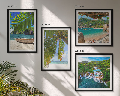 Multi-piece wall decor set Beach, boat, waterfalls, palm trees