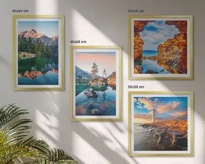 Multi-piece wall decor set mountain lakes with rock reflections