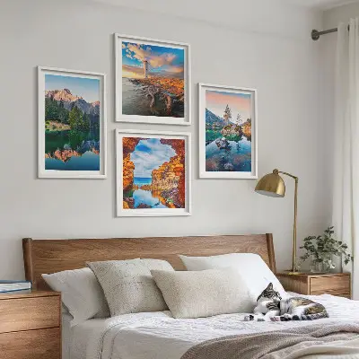 Multi-piece wall decor set mountain lakes with rock reflections