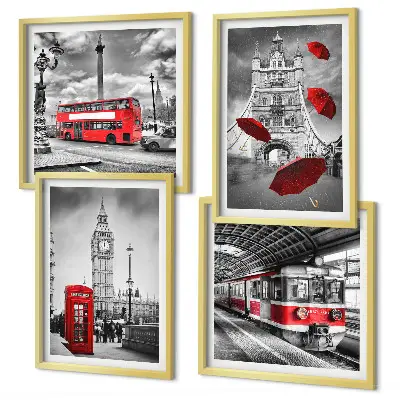 Wall art set Red Accents London