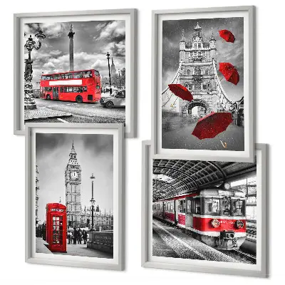 Wall art set Red Accents London
