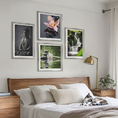 Multi-piece wall decor set ZEN paintings water stones Buddha