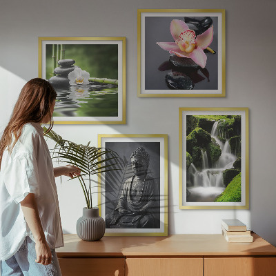 Multi-piece wall decor set ZEN paintings water stones Buddha