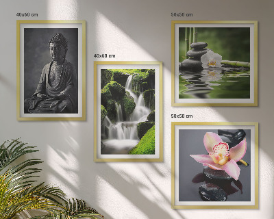Multi-piece wall decor set ZEN paintings water stones Buddha