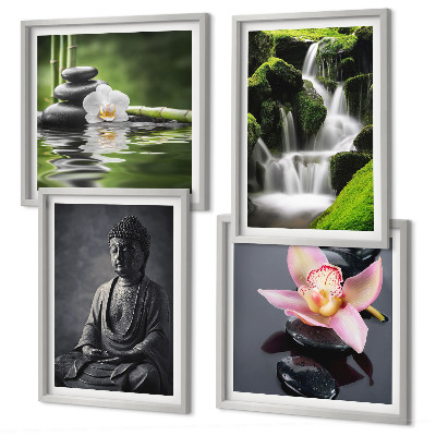 Multi-piece wall decor set ZEN paintings water stones Buddha