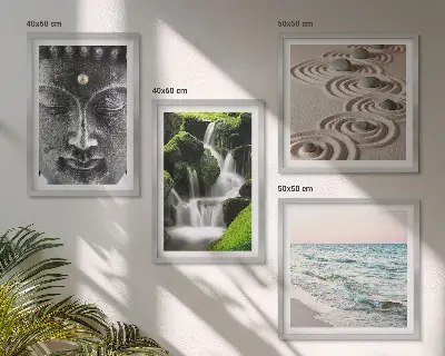 Buddha wall art set the peace of nature