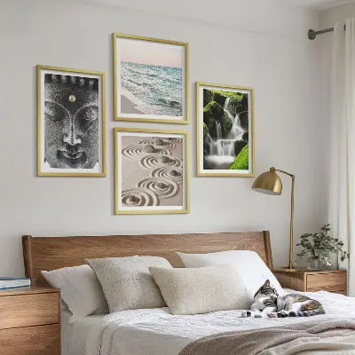 Buddha wall art set the peace of nature