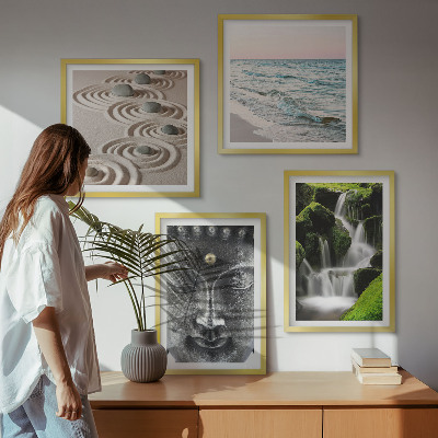 Wall art set The peace of nature with Buddha