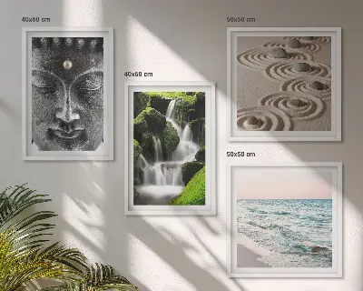 Buddha wall art set the peace of nature