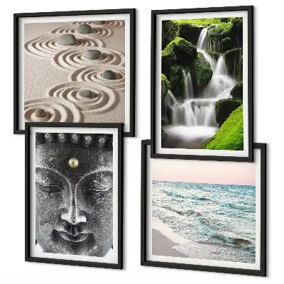 Buddha wall art set the peace of nature