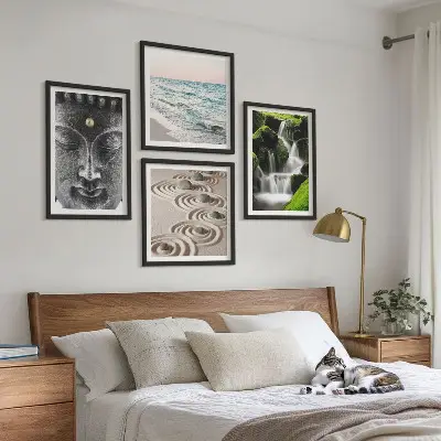 Buddha wall art set the peace of nature