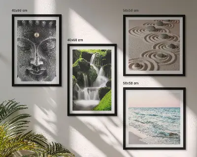 Buddha wall art set the peace of nature