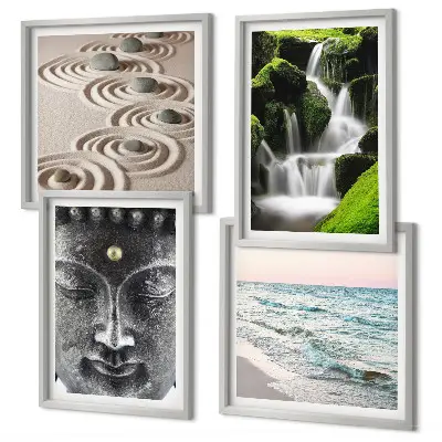 Buddha wall art set the peace of nature