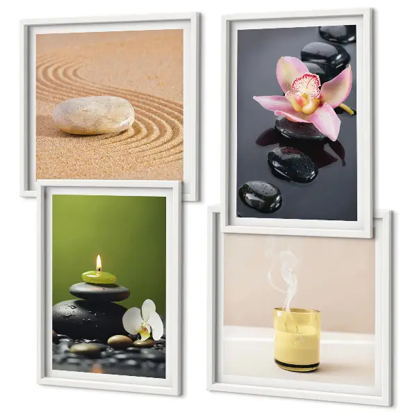 Multi-piece Zen stone wall art set relaxing decor for a peaceful home