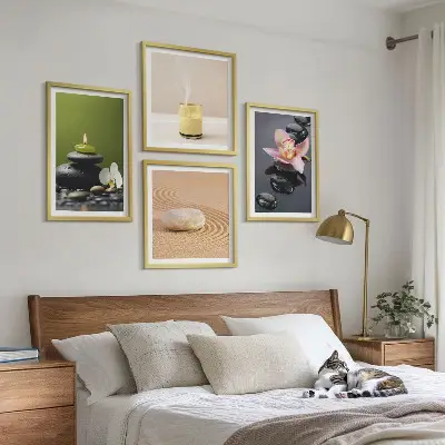 Multi-piece Zen stone wall art set relaxing decor for a peaceful home