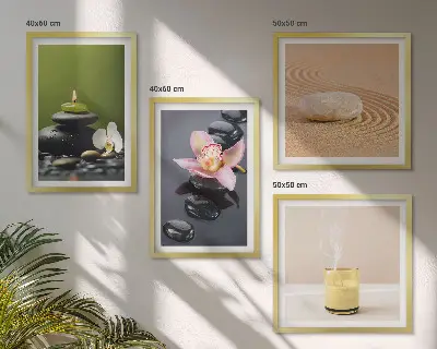 Multi-piece Zen stone wall art set relaxing decor for a peaceful home