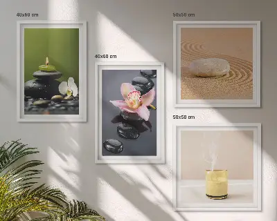 Multi-piece Zen stone wall art set relaxing decor for a peaceful home