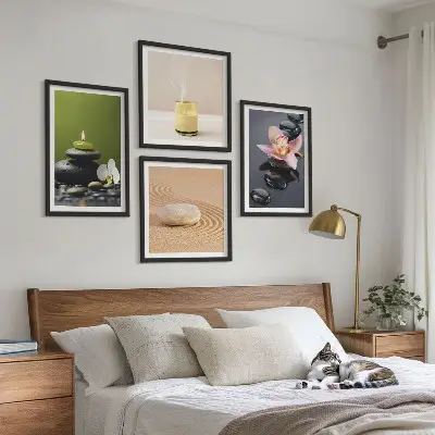 Multi-piece Zen stone wall art set relaxing decor for a peaceful home