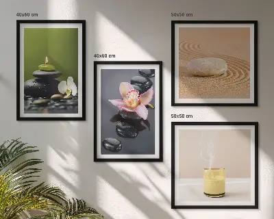 Multi-piece Zen stone wall art set relaxing decor for a peaceful home