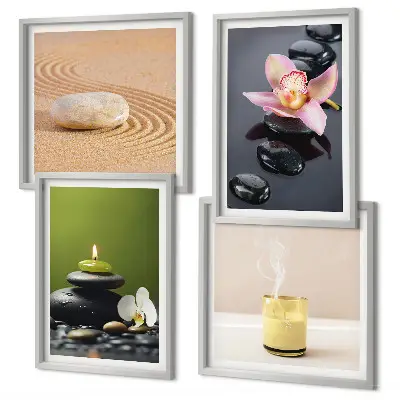 Multi-piece Zen stone wall art set relaxing decor for a peaceful home