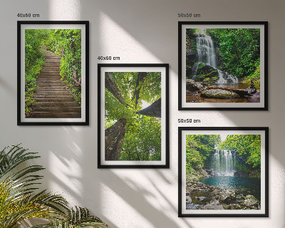 Wall art set Path forest waterfall vegetation