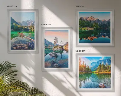 Mountain lakes nature landscape wall art set of 4 pieces