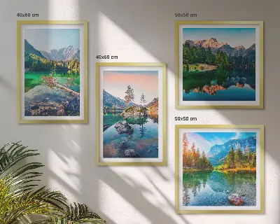 Mountain lakes nature landscape wall art set of 4 pieces