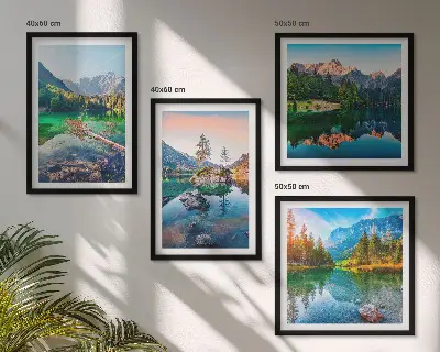 Mountain lakes nature landscape wall art set of 4 pieces