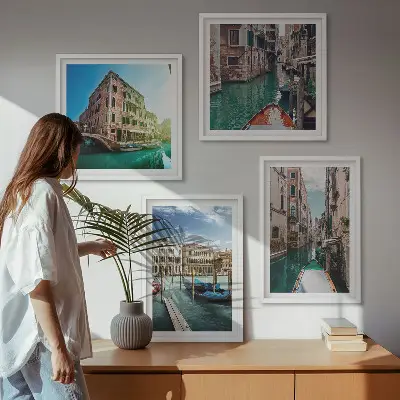 Multi-piece wall decor set Venice canals architecture