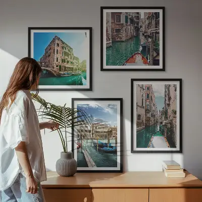Multi-piece wall decor set Venice canals architecture