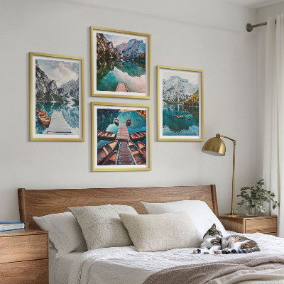 Multi-piece wall decor set Lake, bridges, mountains