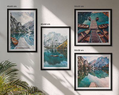 Multi-piece wall decor set Lake, bridges, mountains