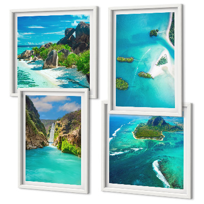 Wall art set Tropical turquoise islands