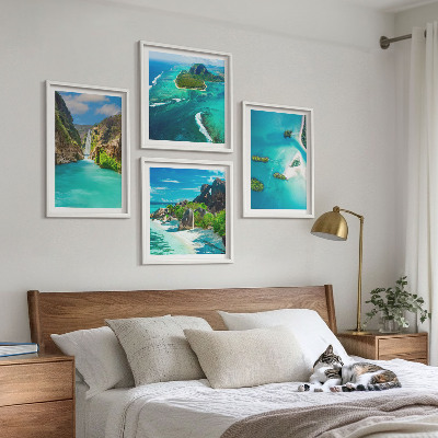 Wall art set Tropical turquoise islands