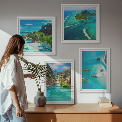 Wall art set Tropical turquoise islands