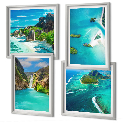 Wall art set Tropical turquoise islands