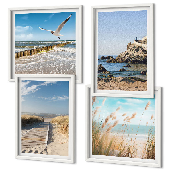 Multi-piece wall decor set Beach wooden path cliffs