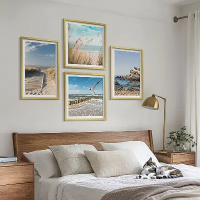 Multi-piece wall decor set beach wooden path and cliffs scene