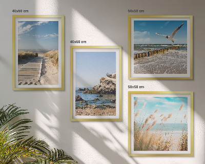 Multi-piece wall decor set Beach wooden path cliffs