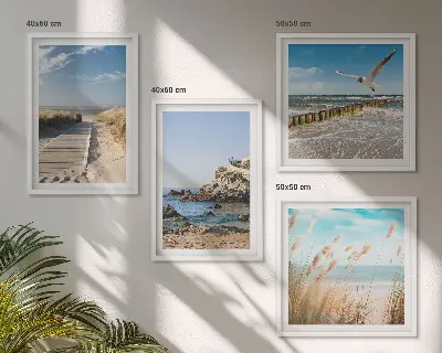 Multi-piece wall decor set beach wooden path and cliffs scene