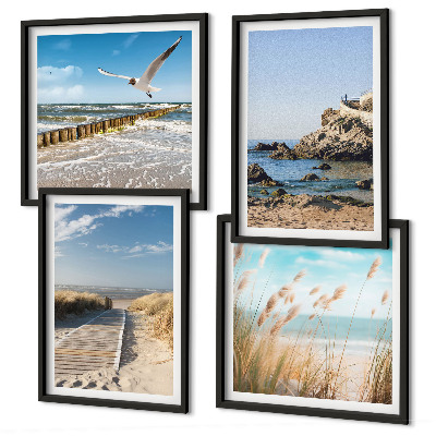 Multi-piece wall decor set Beach wooden path cliffs