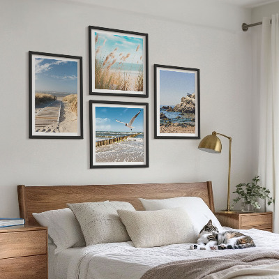 Multi-piece wall decor set Beach wooden path cliffs
