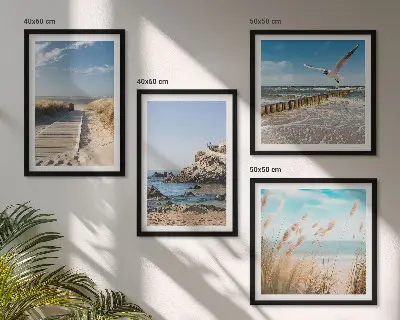 Multi-piece wall decor set beach wooden path and cliffs scene