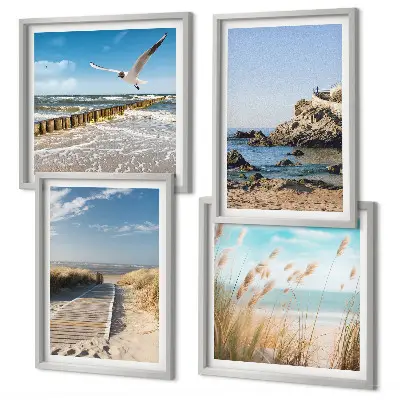 Multi-piece wall decor set beach wooden path and cliffs scene